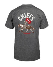 Load image into Gallery viewer, "Vintage Kansas City Chiefs Warpaint" Premium T-Shirt - Dark Heather - Back