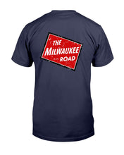 Load image into Gallery viewer, "Vintage The Milwaukee Road - Railroad" Premium T-Shirt - Navy - Back