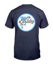 Load image into Gallery viewer, "Vintage Defunct Minnesota Kicks Football" Premium T-Shirt 2 - Navy - Back