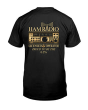Load image into Gallery viewer, "Vintage Ham Radio - Licensed Operator" Premium T-Shirt - Black - Back
