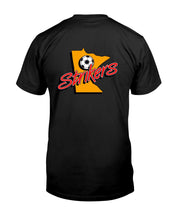 Load image into Gallery viewer, "Vintage Defunct Lauderdale Strikers Football" Premium T-Shirt - Black - Back
