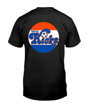Load image into Gallery viewer, "Vintage Defunct Minnesota Kicks Football" Premium T-Shirt - Black - Back
