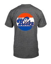 Load image into Gallery viewer, "Vintage Defunct Minnesota Kicks Football" Premium T-Shirt - Dark Heather - Back
