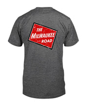 Load image into Gallery viewer, "Vintage The Milwaukee Road - Railroad" Premium T-Shirt - Dark Heather - Back
