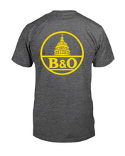 Load image into Gallery viewer, "Vintage Baltimore &amp; Ohio Railroad" Premium T-Shirt - Dark Heather - Back
