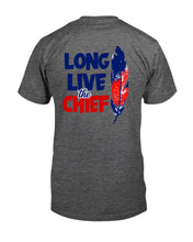 Load image into Gallery viewer, "Vintage Long Live The Chief Wahoo" Premium T-Shirt - Dark Heather - Back
