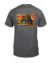 Load image into Gallery viewer, "Vintage Union Pacific Railroad - The Big Boy 4014" Premium T-Shirt - Dark Heather - Back
