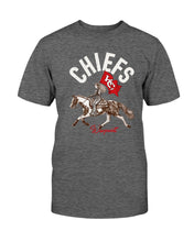 Load image into Gallery viewer, "Vintage Kansas City Chiefs Warpaint" Premium T-Shirt - Dark Heather - Front
