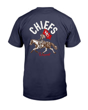 Load image into Gallery viewer, "Vintage Kansas City Chiefs Warpaint" Premium T-Shirt - Navy - Back
