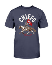 Load image into Gallery viewer, "Vintage Kansas City Chiefs Warpaint" Premium T-Shirt - Navy - Front
