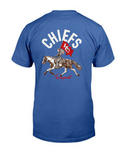 Load image into Gallery viewer, "Vintage Kansas City Chiefs Warpaint" Premium T-Shirt - Royal Blue - Back
