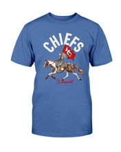 Load image into Gallery viewer, "Vintage Kansas City Chiefs Warpaint" Premium T-Shirt - Royal Blue - Front
